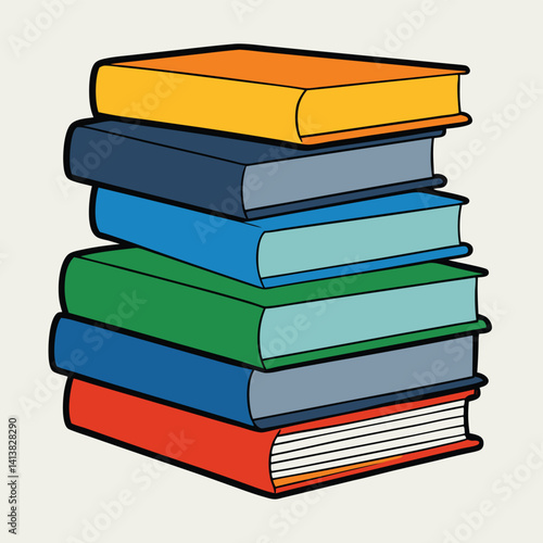 stack of colorful books vector- paper, note, blank, book, office, business, 