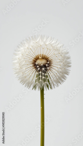Wallpaper Mural Delicate dandelion seed head glows softly against a neutral background showcasing intricate detail and subtle textures.. AI Generated Torontodigital.ca