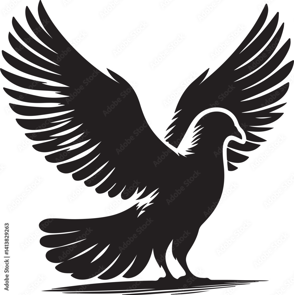 Obraz premium High quality pigeon black vector