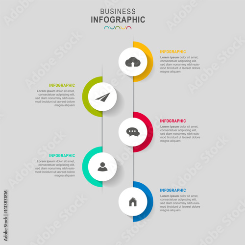 Vector infographic template for diagram, graph, presentation, chart, business concept with 5 options.