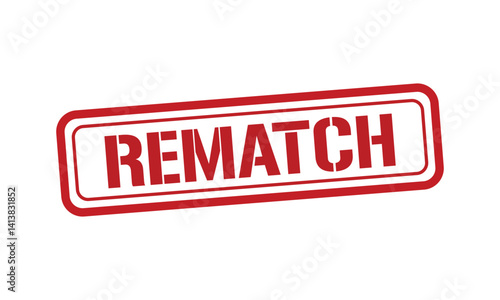 REMATCH red stamp text vector, rubber stamp
