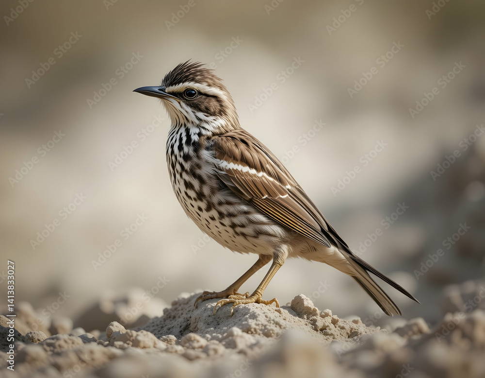Fototapeta premium Standing Bird on Sand Close-up Wildlife Photography