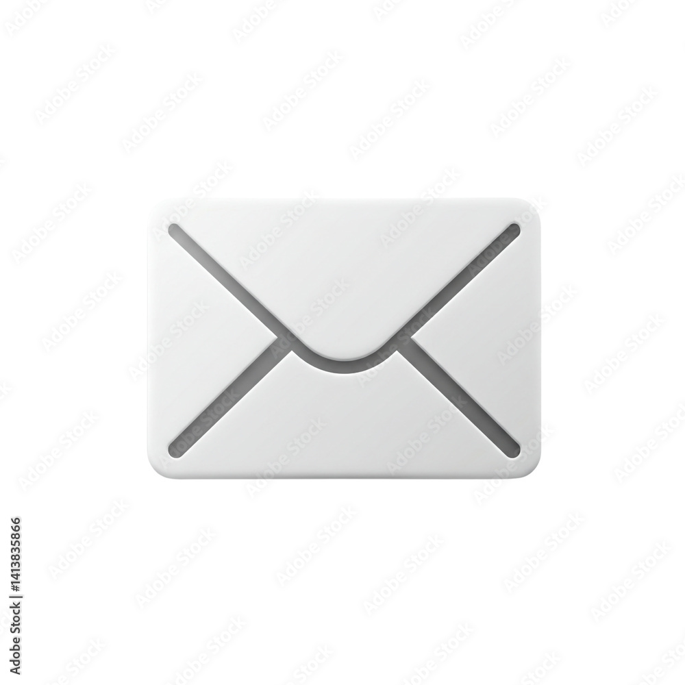 3D White Envelope Email Message Mail Communication Contact Send Letter Correspondence 3D White Envelope Email Message Mail Communication Contact Send Letter Correspondence