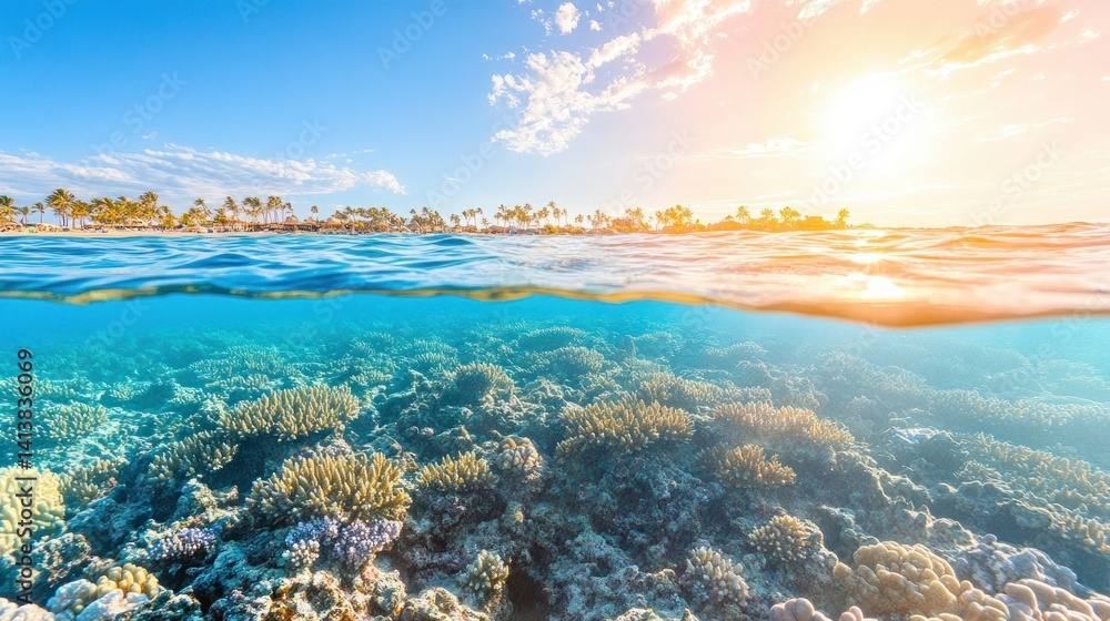 Tropical Coral Reef Sunset Tropical Coral Reef Sunset