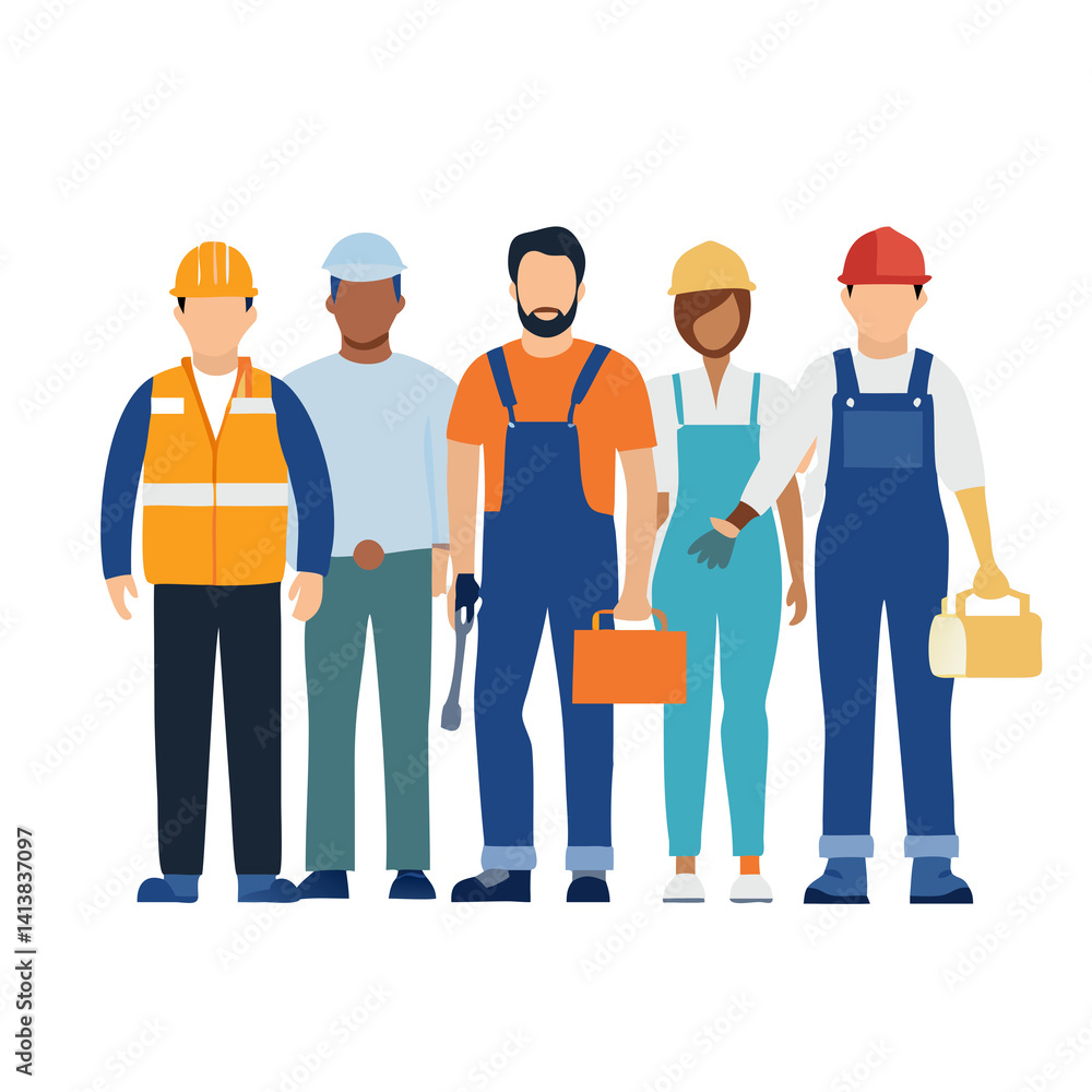 Fototapeta premium Union Worker Team Illustration