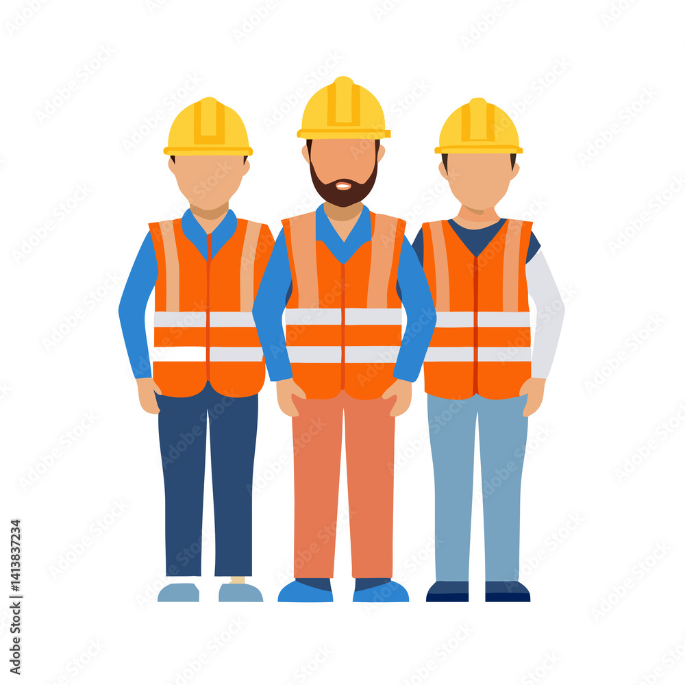Construction Team Workers Icon Construction Team Workers Icon