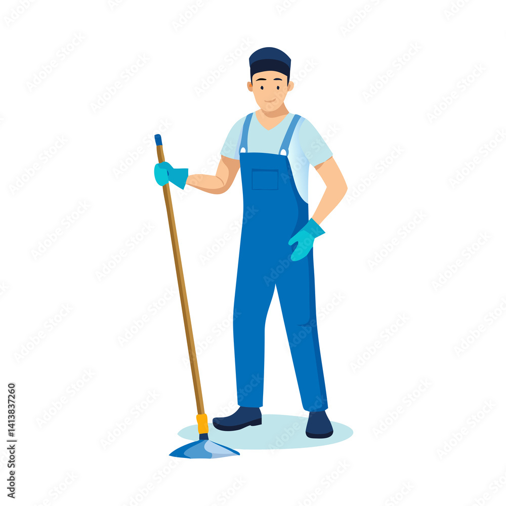 Janitor Worker Illustration Janitor Worker Illustration