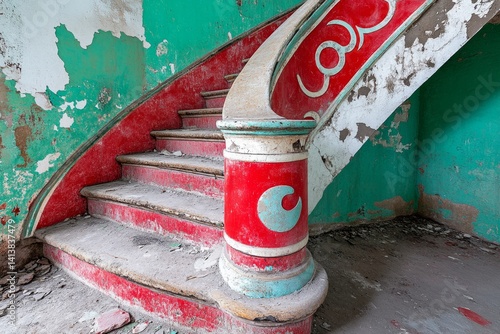 Obraz na płótnie An abandoned Chinese palace, where ghostly figures walk through the ruins under the moonlight w salonie
