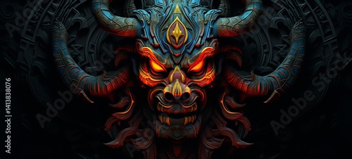 Wallpaper Mural abstrak mozaic color of minotaur Garuda in drakness, ai generative Torontodigital.ca