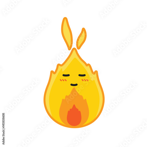 Cute Cartoon Fire Flame Character Vector