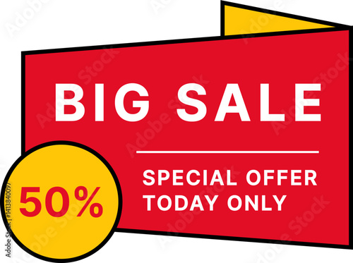50 percent discount big sale label - outline