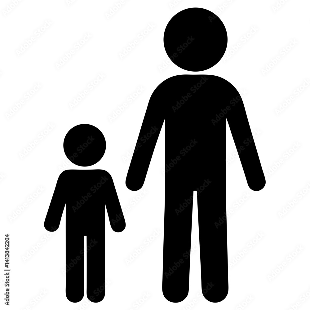 minimalist icon adult and child figures vector illustration design minimalist icon adult and child figures vector illustration design