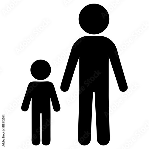 minimalist icon adult and child figures vector illustration design