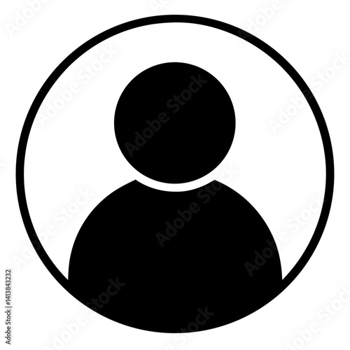Simple Black Silhouette User Profile Icon Minima Vector Illustration Design