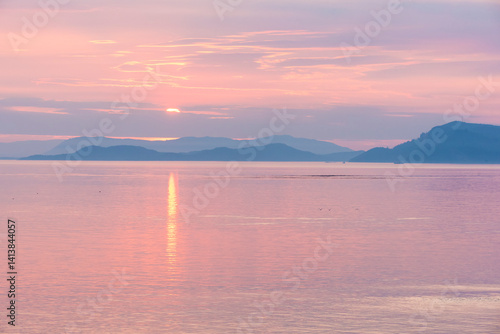 Wallpaper Mural USA, San Juan Islands, Washington Reflected sunset sky from Sucia Island view to Strait of Georgia. Torontodigital.ca