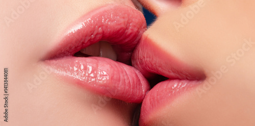Fototapeta Lesbian couple kiss