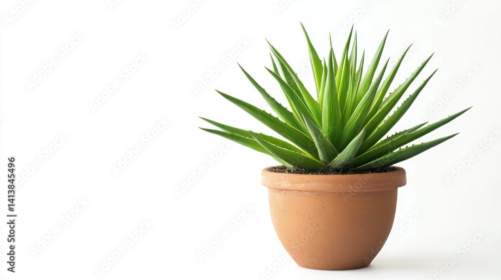 A decorative houseplant in a pot isolated on a clean white background A decorative houseplant in a pot isolated on a clean white background