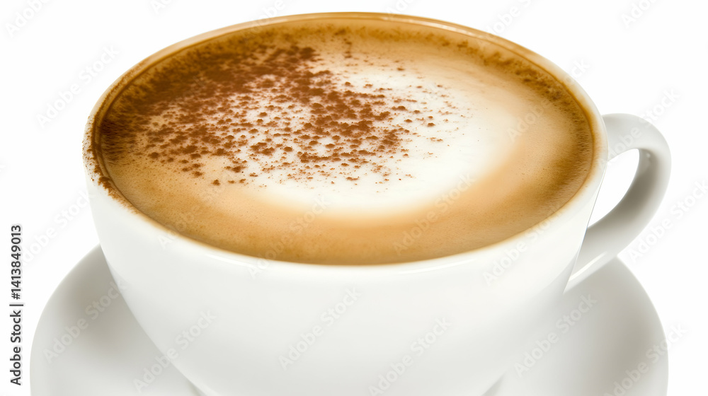 A warm cup of hazelnut latte with a sprinkle of cocoa powder, in a cozy café A warm cup of hazelnut latte with a sprinkle of cocoa powder, in a cozy café