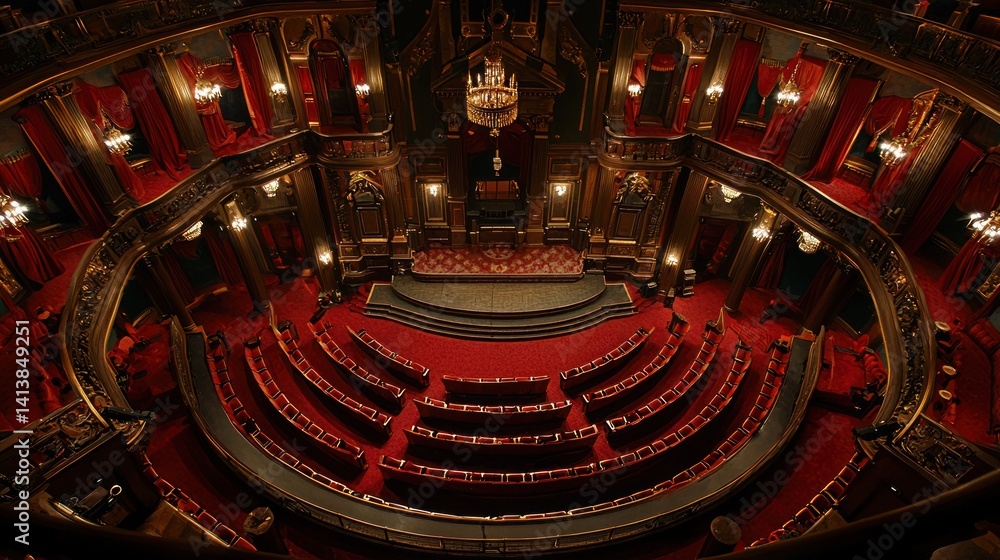 Obraz premium Grand Theatre Interior: A Majestic View of the Auditorium