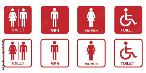 Set of restroom, toilet icon collection. Male and female restroom. Vector design.