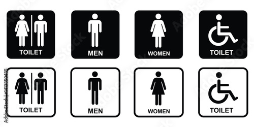 Set of restroom, toilet icon collection. Male and female restroom. vector design eps 10.