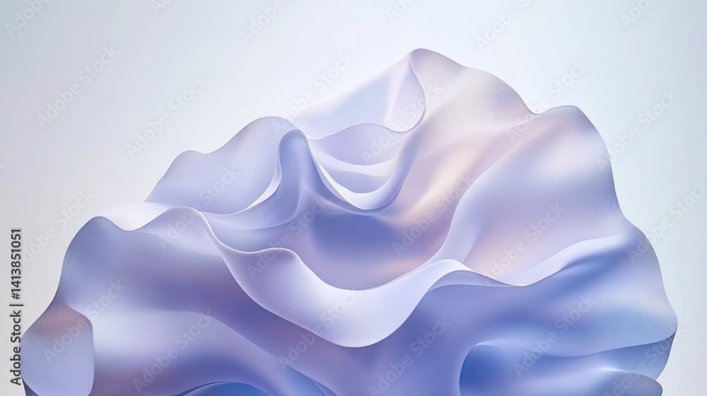 Obraz premium Abstract Lavender Fluid Form, Studio Lighting, White Background, Design Element