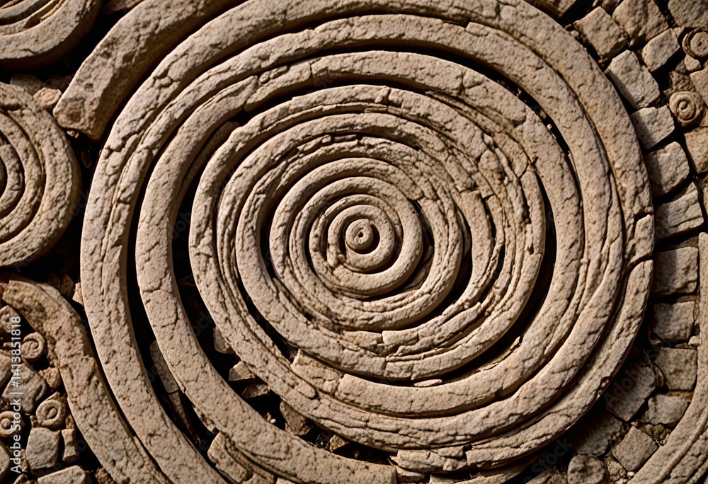 Fototapeta premium Picture Abstract stone spirals with a hypnotic, swirling effect