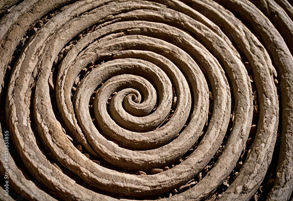 Fototapeta premium Picture Abstract stone spirals with a hypnotic, swirling effect