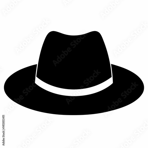 hat silhouette vector black