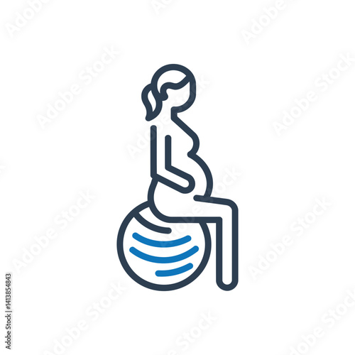 Pregnant Woman on Ball icon