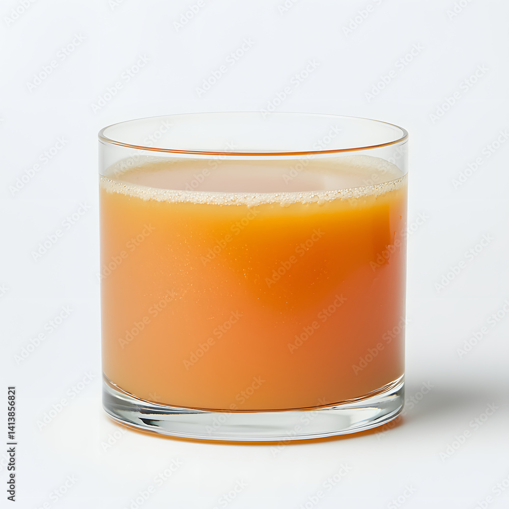 Fresh Orange Juice in Glass on White Background Fresh Orange Juice in Glass on White Background