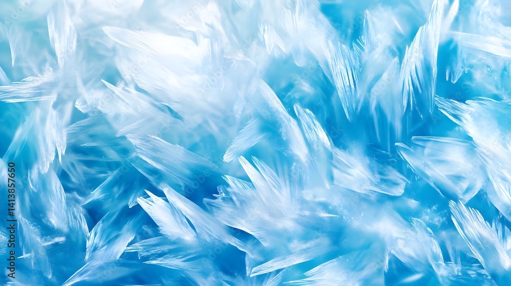 Obraz premium Blue Ice Crystal Texture Background - Abstract Textures