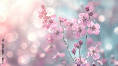 Ephemeral pink blossoms capture the delicate beauty of early springtime bloom