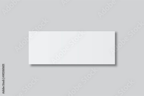 3D Realistic empty gift voucher card mockup isolated on background. Blank template for presentation discount, plastic coupon, train, movie, raffle, carnival, concert, festival, flyer or event ticket 
