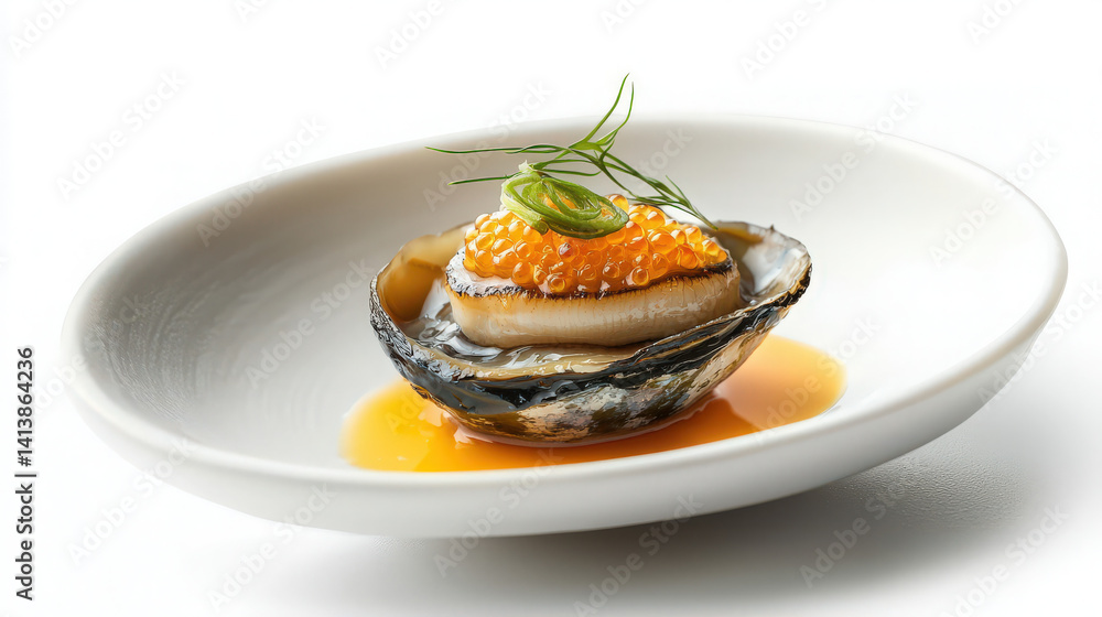 steamed abalone with yuzu gel delicate steamed abalone with yuzu gel delicate