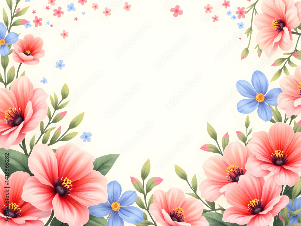 Flower plants beautiful spring flowers art petal element illustration Flower plants beautiful spring flowers art petal element illustration