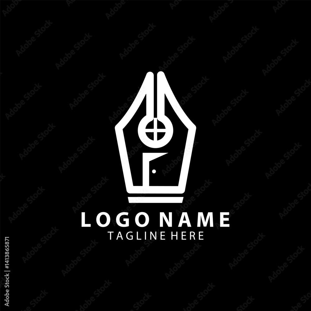 Fototapeta premium pen house logo design vector