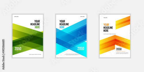 Modern folding ribbon theme book cover template in gradient color. A4 size book cover template for annual report, magazine, booklet, proposal, portfolio, brochure, poster