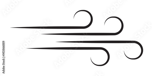 Wind blowing line icon. Windy, storm, breeze weather symbol. Swirl cloud for motion design.  Eps 10