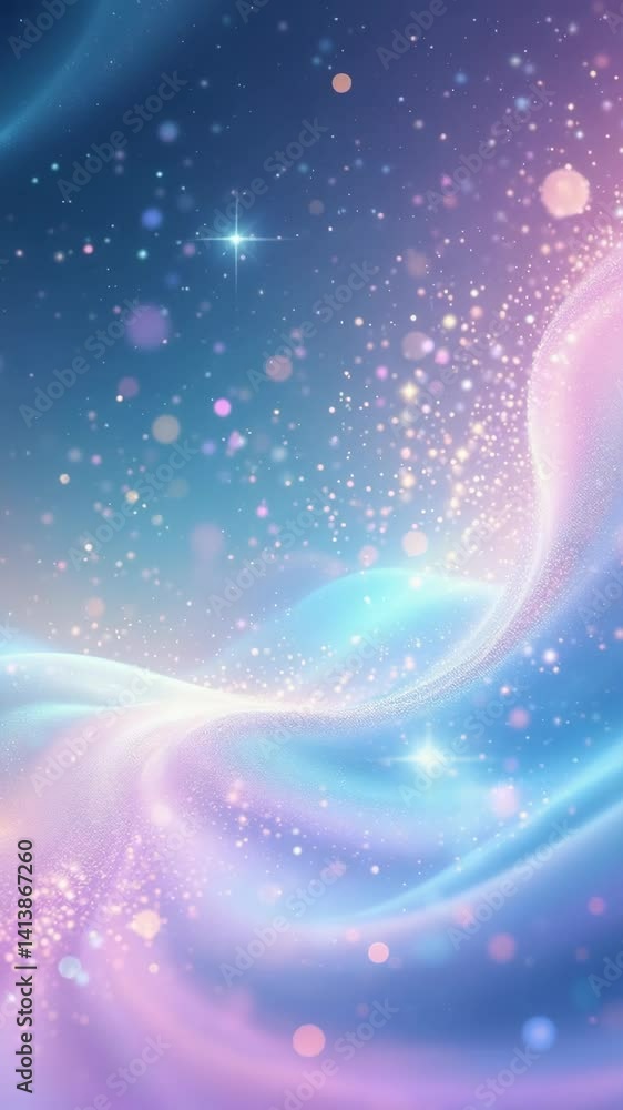Abstract shimmering waves with sparkling stars in soft colors Abstract shimmering waves with sparkling stars in soft colors