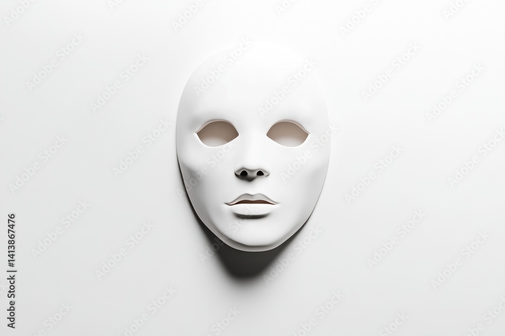 Blank white mask on plain background Blank white mask on plain background