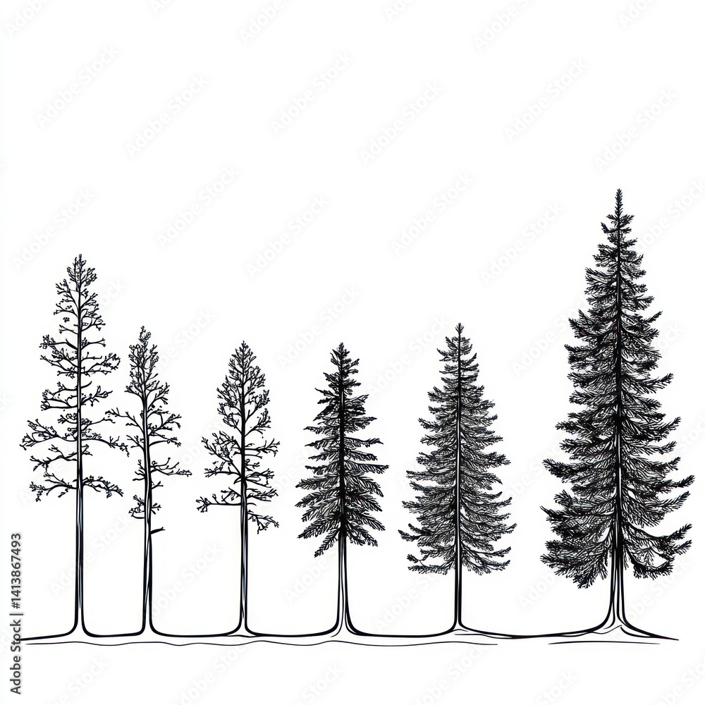Fototapeta premium vector illustration of a forest