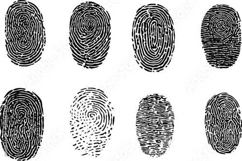 fingerprint or thumbprint set isolated on white. Vector eps10