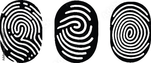 Digital black fingerprint, finger print fingerprint lock secure security vector icon. Fingerprint icon Signature concept for password encryption. 