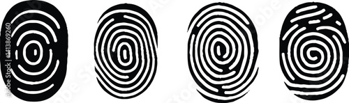 Fingerprint icon Signature concept for password encryption. to protect information illustration. Digital fingerprint, finger print fingerprint lock secure security vector icon.
