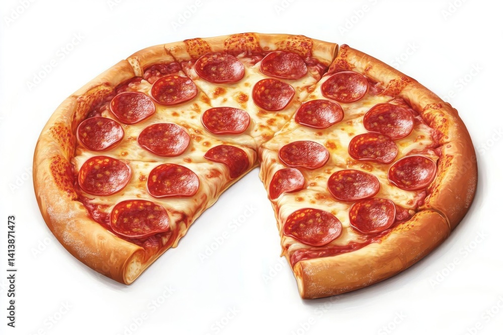 Delicious Pepperoni Pizza with Melted Cheese and Golden Crust Delicious Pepperoni Pizza with Melted Cheese and Golden Crust
