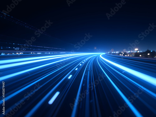 High speed technology concept background, light abstract background, image of speed movement on the road