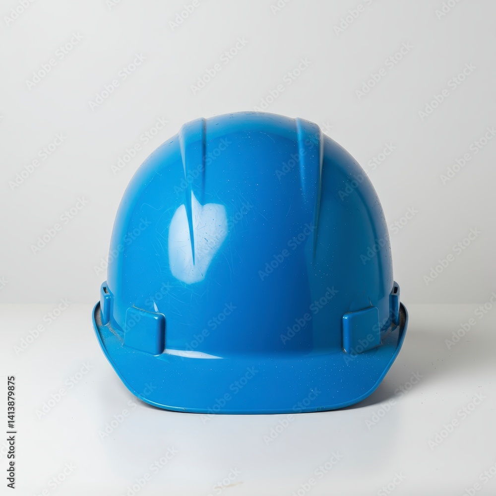 Fototapeta premium Blue Hard Hat Safety Protective Gear Still Life