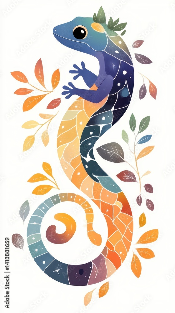 Gecko in Bold Palette Gecko in Bold Palette