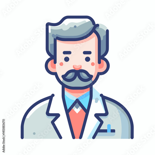 Professor character illustration showing confidence against a light background  